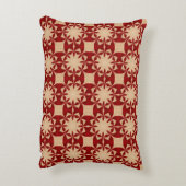 素敵な濃い赤とベージュのパターン アクセントクッション (裏面(縦))