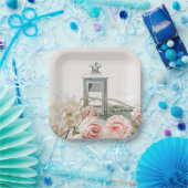 素敵な牡丹と白ハイドラネアス紙プレート ペーパープレート (パーティー)