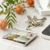 素敵な牧歌的なシーンChines Rat年2020平方MK キーホルダー (側面)