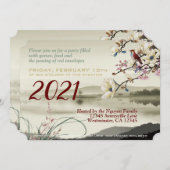 素敵な牧歌的なシーンVietnam Ox Year 2021 HFCI 案内状 (正面/裏面)