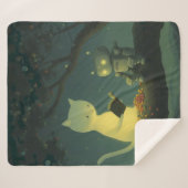 素敵な猫と小さなロボットのシェルパブランケット シェルパブランケット (正面(横))