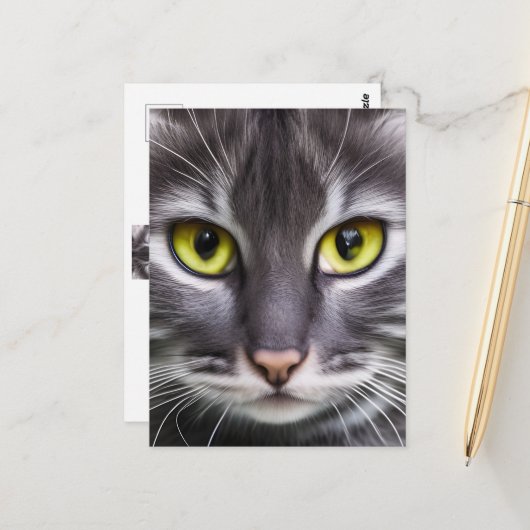 素敵な猫の肖像画 ポストカード (正面/裏面インサイチュ)