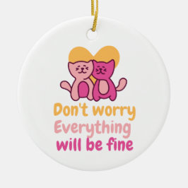 素敵な猫カップル セラミックオーナメント