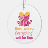 素敵な猫カップル セラミックオーナメント (左)