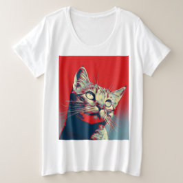 素敵な猫デザイン プラスサイズTシャツ