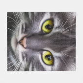 素敵な猫ポートレート フリースブランケット (正面(横))