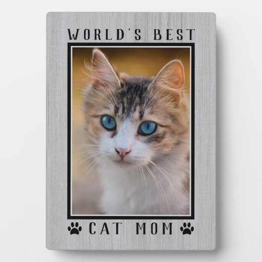 素敵な猫ママの足跡ペットフォト フォトプラーク (正面)