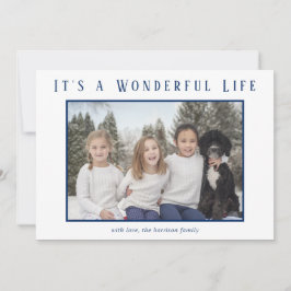 素敵な生活 ブルー 写真 現代のクリスマス シーズンカード