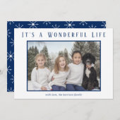 素敵な生活 ブルー 写真 現代のクリスマス シーズンカード (正面/裏面)