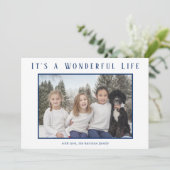 素敵な生活 ブルー 写真 現代のクリスマス シーズンカード (スタンド正面)