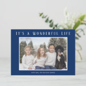 素敵な生活 ブルー 写真 現代のクリスマス シーズンカード (スタンド正面)