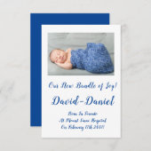 素敵な男の赤ちゃん発表カード エンクロージャーカード (正面/裏面)