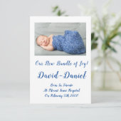 素敵な男の赤ちゃん発表カード エンクロージャーカード (スタンド正面)