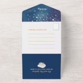 素敵な白鳥の母親の女の子の赤ちゃんシャワー オールインワン招待状 (外側)