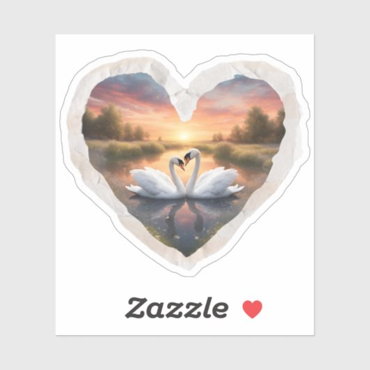 素敵な白鳥 シール (シート)