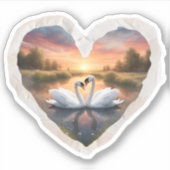 素敵な白鳥 シール (正面)