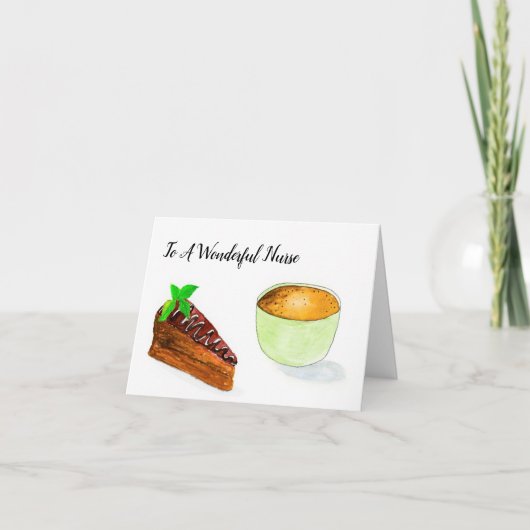 素敵な看護師さんへ チョコレートケーキとコーヒーとともに サンキューカード (正面)