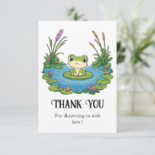 素敵な神秘的なカエルの赤ちゃんシャワー サンキューカード (スタンド正面)