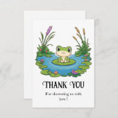 素敵な神秘的なカエルの赤ちゃんシャワー サンキューカード (正面/裏面)