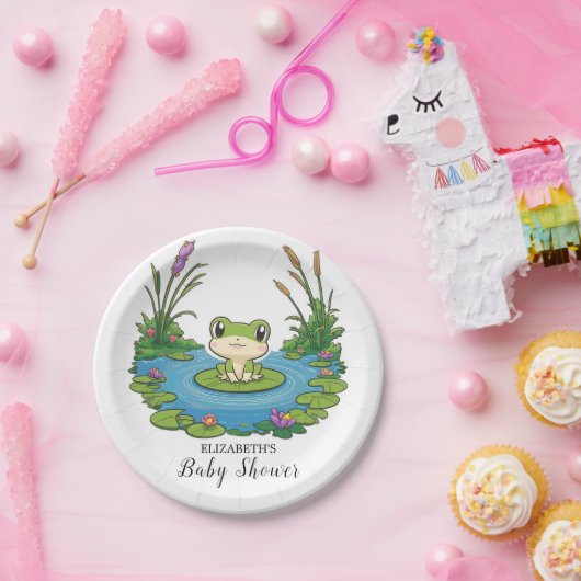素敵な神秘的なカエルの赤ちゃんシャワー ペーパープレート (パーティー)