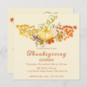 素敵な秋のカボチャと紅葉 招待状 (正面/裏面)