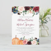 素敵な秋の花モチーフの結婚式招待状 招待状 (スタンド正面)