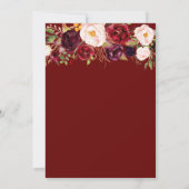 素敵な秋ブルゴーニュのブライダルシャワー招待 招待状 (裏面)