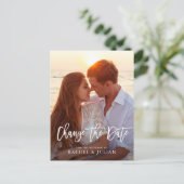 素敵な筆記体 写真の日付を変更 ポストカード (スタンド正面)