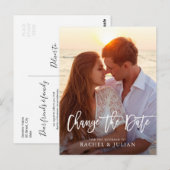 素敵な筆記体 写真の日付を変更 ポストカード (正面/裏面)