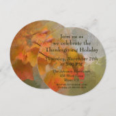 素敵な紅葉 感謝祭のディナー 招待状 (正面/裏面)