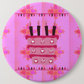 素敵な素敵な賛美ハッピーバースデーを持つ 缶バッジ (正面)