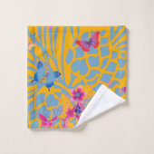 素敵な素晴らしいフローラフェミニン蝶のパターン バスタオルセット (ウォッシュタオル)