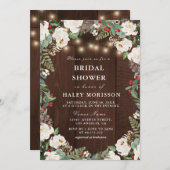 素敵な素朴な冬のブライダルシャワー招待 招待状 (正面/裏面)