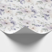 素敵な紫とアイボリーとラベンダーの花 ブライダルシャワー ラッピングペーパー (角)