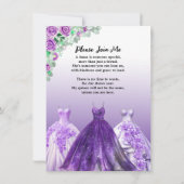 素敵な紫のフォーマルなキンセアニエラのダーマの提案 招待状 (裏面)