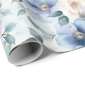 素敵な紫のラベンダーと白い花のブライダルシャワー ラッピングペーパー (ロールコーナー)