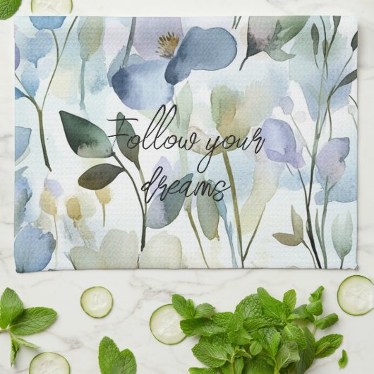 素敵な紫の花のブライダルシャワー キッチンタオル (折り畳み)