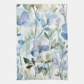 素敵な紫の花のブライダルシャワー キッチンタオル (縦)