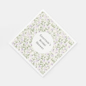 素敵な紫の花のブライダルシャワー スタンダードランチョンナプキン (角)