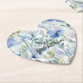 素敵な紫の花のブライダルシャワー ペーパーコースター (アングル)