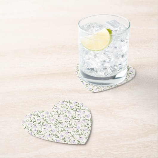 素敵な紫の花のブライダルシャワー ペーパーコースター (インサイチュ)