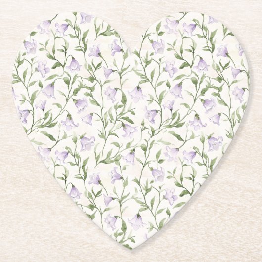 素敵な紫の花のブライダルシャワー ペーパーコースター (正面)