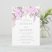 素敵な紫の花の結婚式 招待状 (スタンド正面)