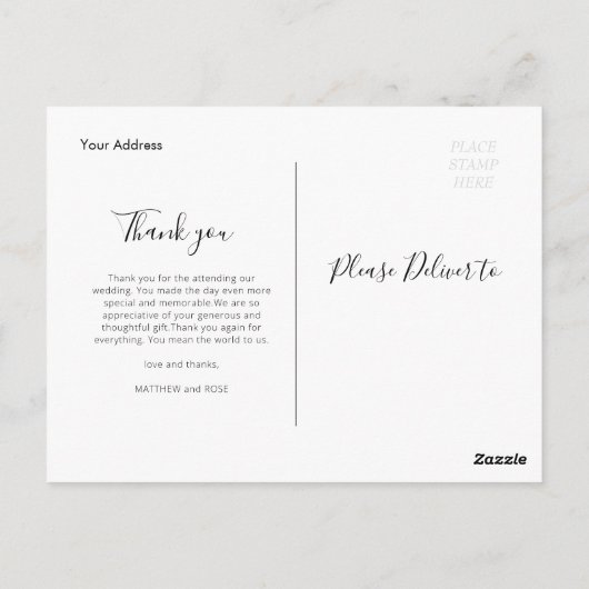 素敵な結婚台本感謝していのあなたの写真カード ポストカード (裏面)