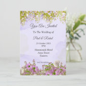 素敵な結婚式の招待状, 愛らしい紫の花 招待状 (スタンド正面)