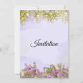素敵な結婚式の招待状, 愛らしい紫の花 招待状 (裏面)