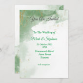 素敵な結婚式の招待状, 緑のマーブル模様 招待状 (正面/裏面)