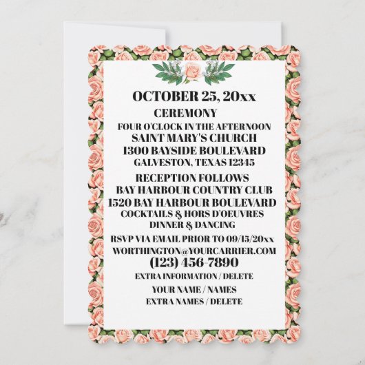 素敵な結婚式招待状 招待状 (裏面)