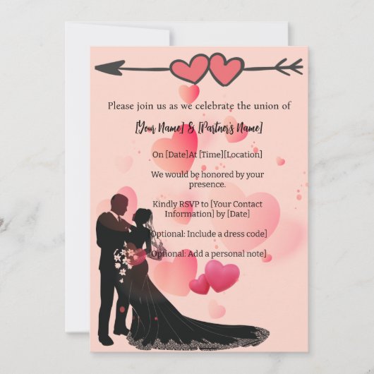 素敵な結婚式招待状 招待状 (正面)