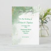 素敵な結婚式招待状, 緑のマーブル模様 招待状 (スタンド正面)